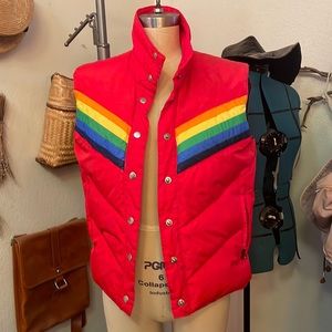 Vintage antler down feather vest